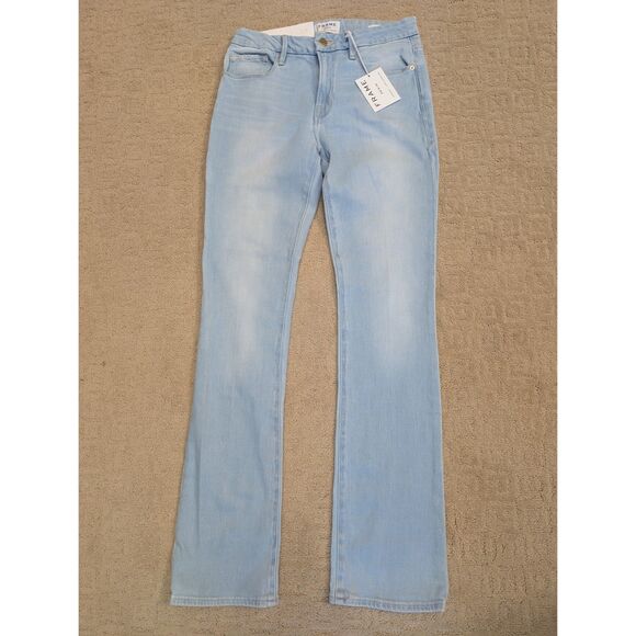 NWT Frame Jeans Womens 28X34 Blue Le Mini Boot Mid-Rise Slim Boot Fit - Picture 1 of 9